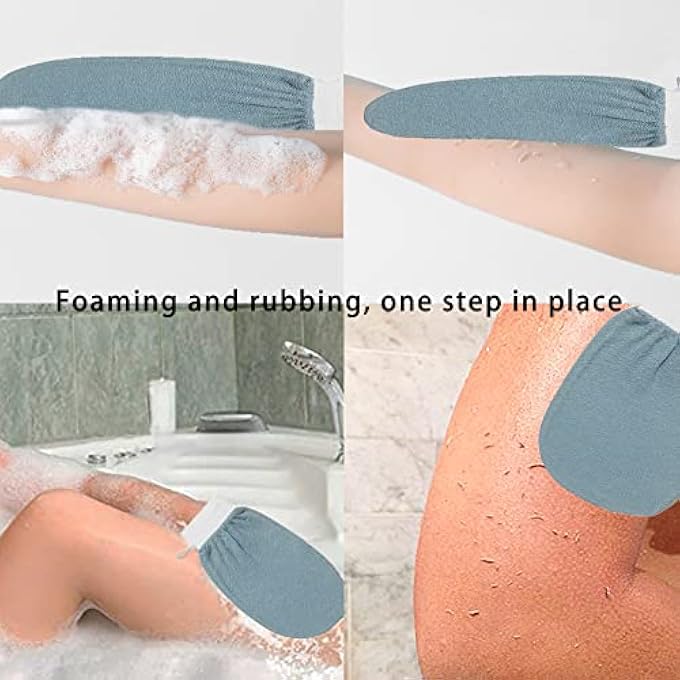 Juformin Shower Gloves, Exfoliating Glove, Scrub Gloves, Exfoliating Bath Glove, Exfoliating Mitt, Special Body Scrubber for Removes Dead Skin without Damaging the Skin (blue) - Image 4
